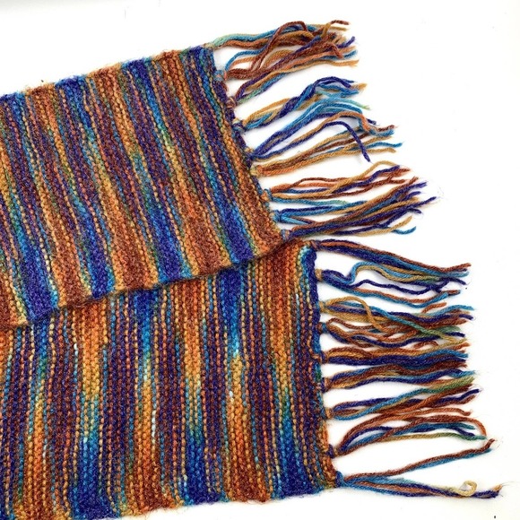 Vintage ombre rainbow hand made crochet scarf - Picture 2 of 13